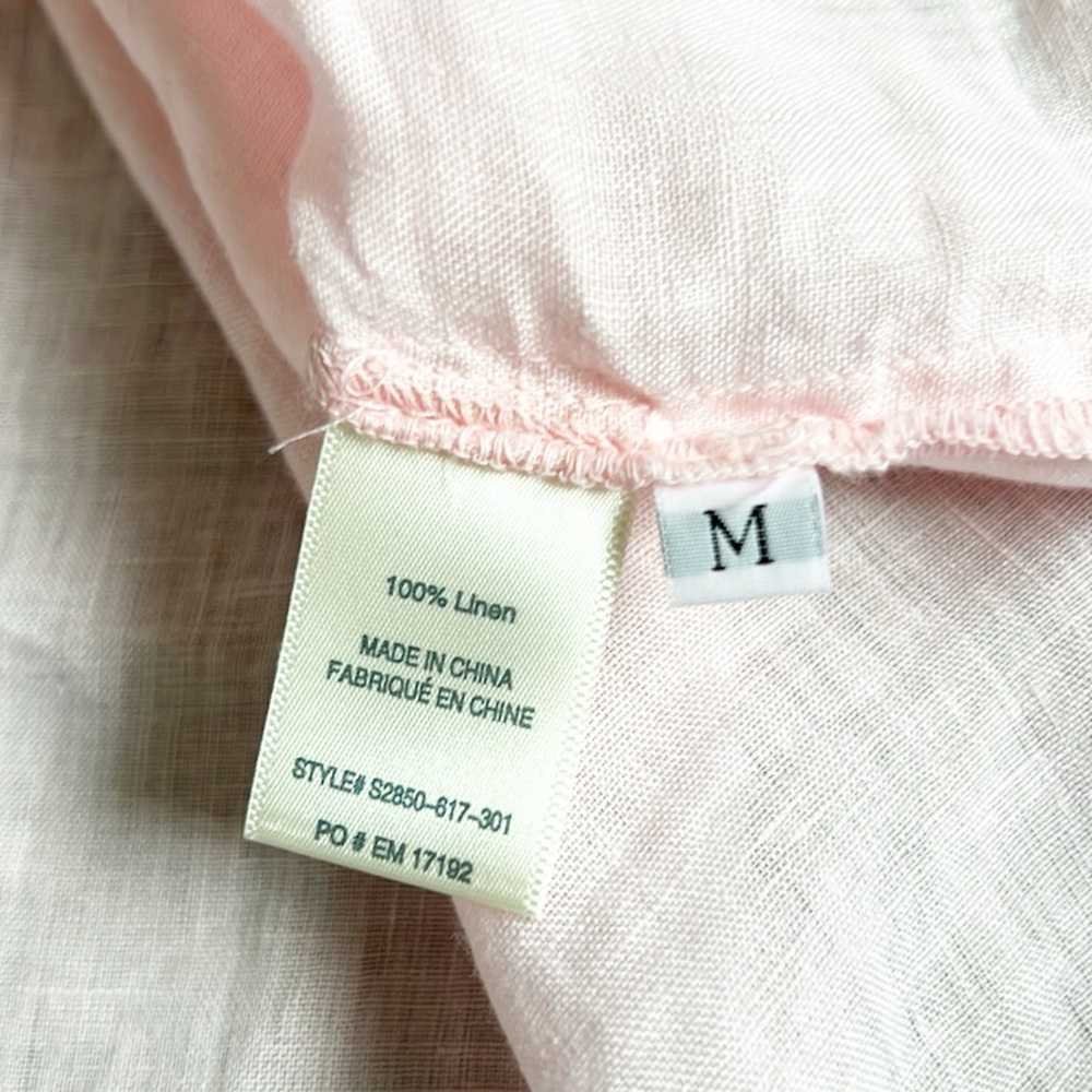 Side Stitch 10”% Linen Blouse - Picture 6 of 13